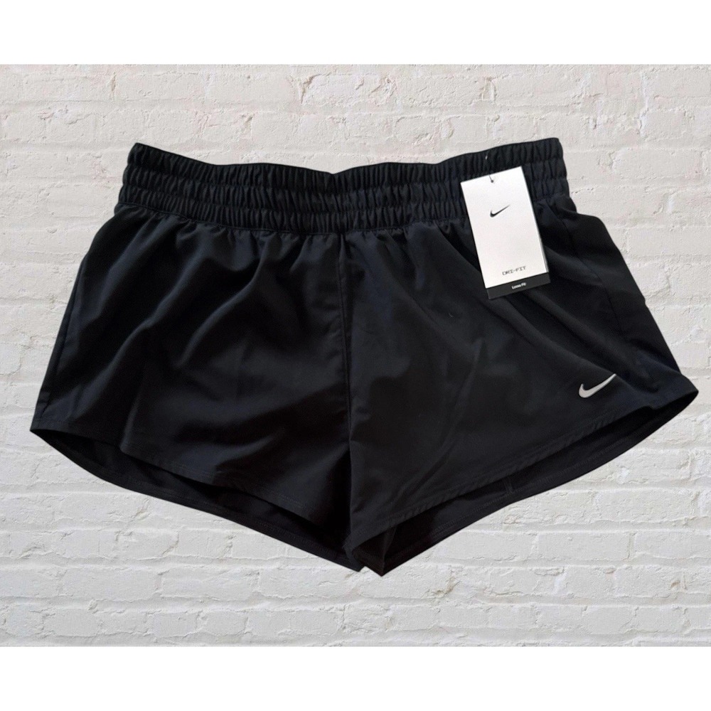 Nike Training Shorts Womens Dri Fit Mid Rise 3" Brief Lined Black